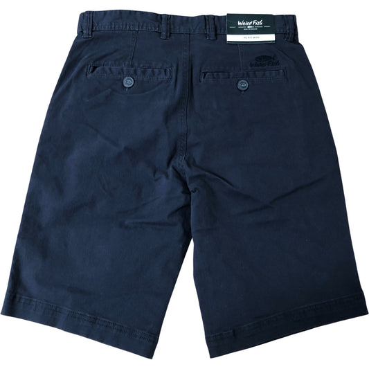 Weird Fish Chino Shorts W30 Men's Navy Cotton Blend Casual Wear Knee Length