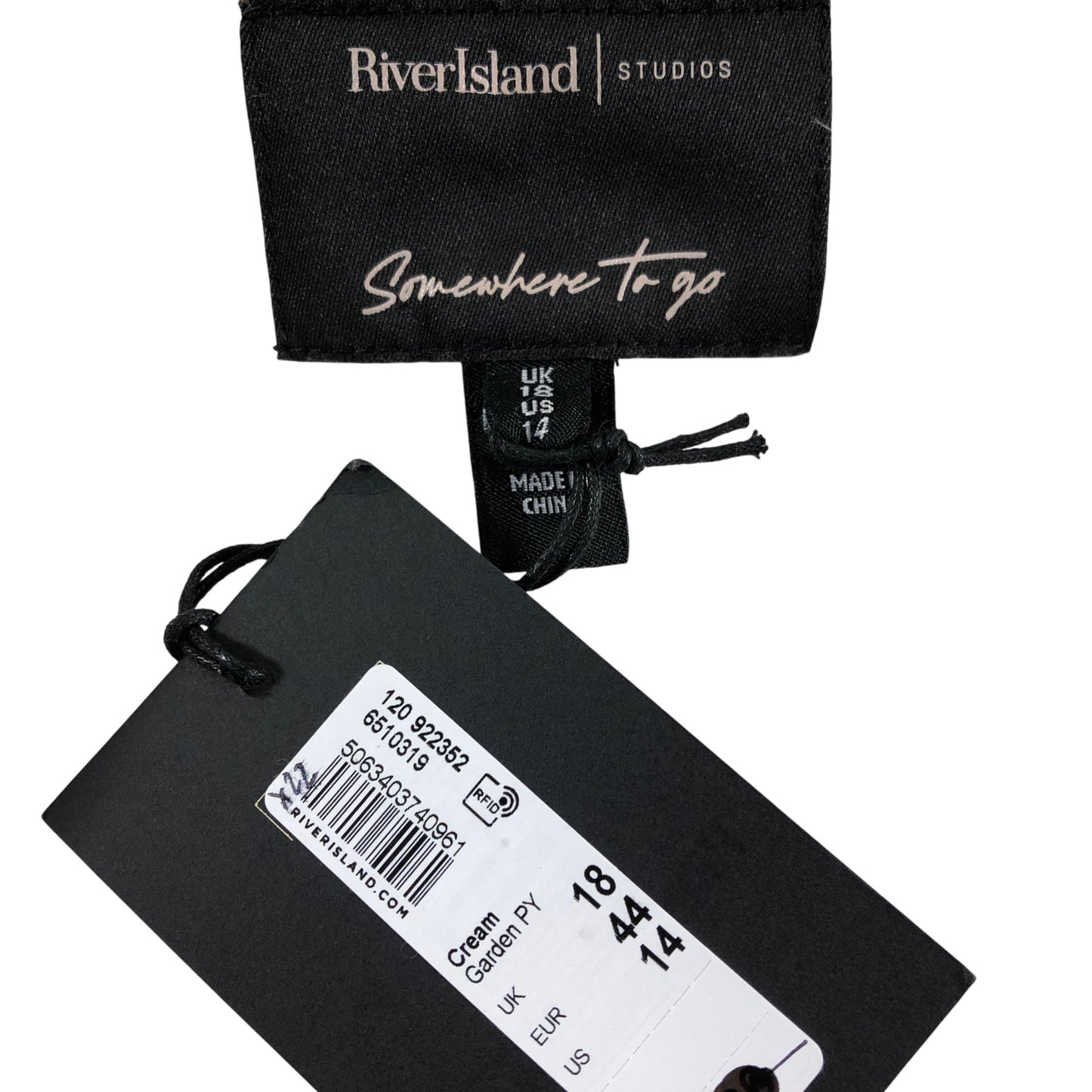 River Island Cream Garden Shorts UK18 Women's Textured High Waisted Fashion