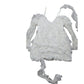 River Island Women's White Ruffled Blouse Size 16 Lace Detail Long Sleeve