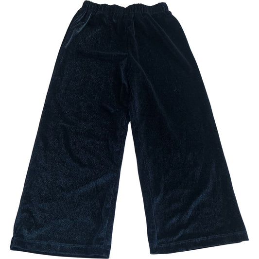 Kids Wide Leg Black Velvet Trousers 9 Years