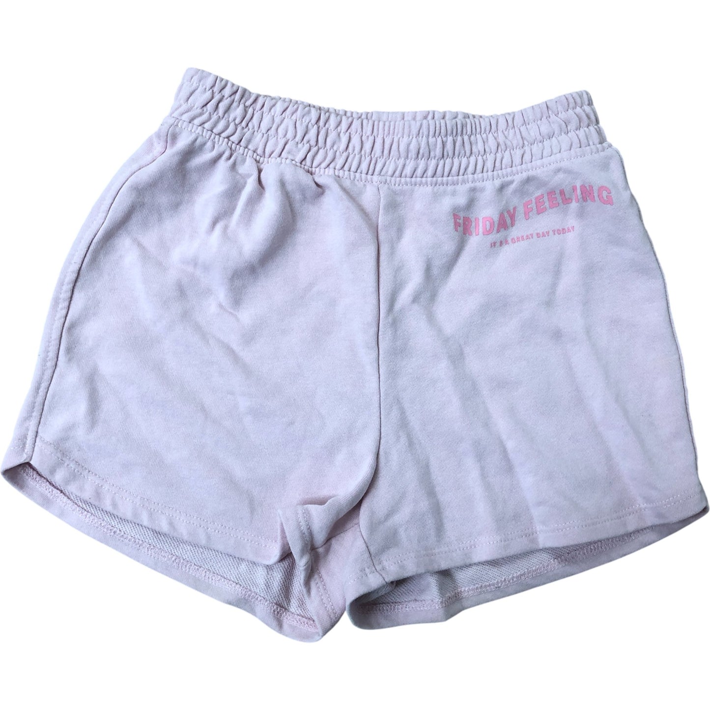 H&M Girls Pink Friday Feeling Shorts 8-9Y Cotton Blend Casual Wear