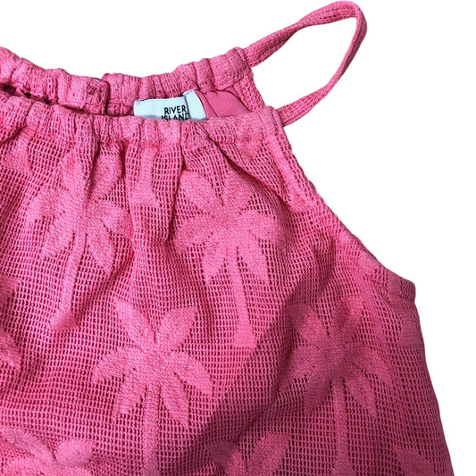 River Island Baby 12-18 Months Pink Palm Crop Top Summer Wear