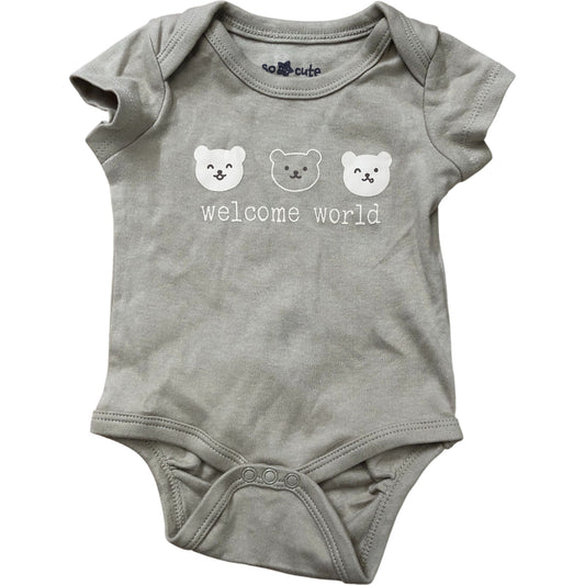 So Cute Baby Onesie & Romper Set 3-6 Months Organic Cotton Beige White