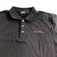 Ben Sherman Heavy Textured Polo Shirt Size Large Black With Contrast Stripes