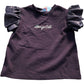River Island Always Cute T-Shirt Girls Size 2-3 Years Glitter Puff Sleeve Top