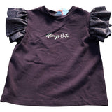 River Island Always Cute T-Shirt Girls Size 2-3 Years Glitter Puff Sleeve Top