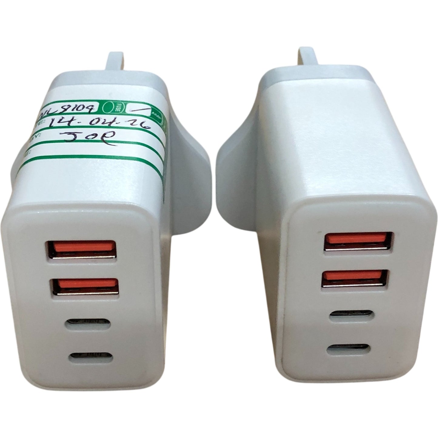 USB Charger Adapter Dual Port UK Plug High Speed Charging Model XTD-653 2PCS