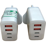 USB Charger Adapter Dual Port UK Plug High Speed Charging Model XTD-653 2PCS
