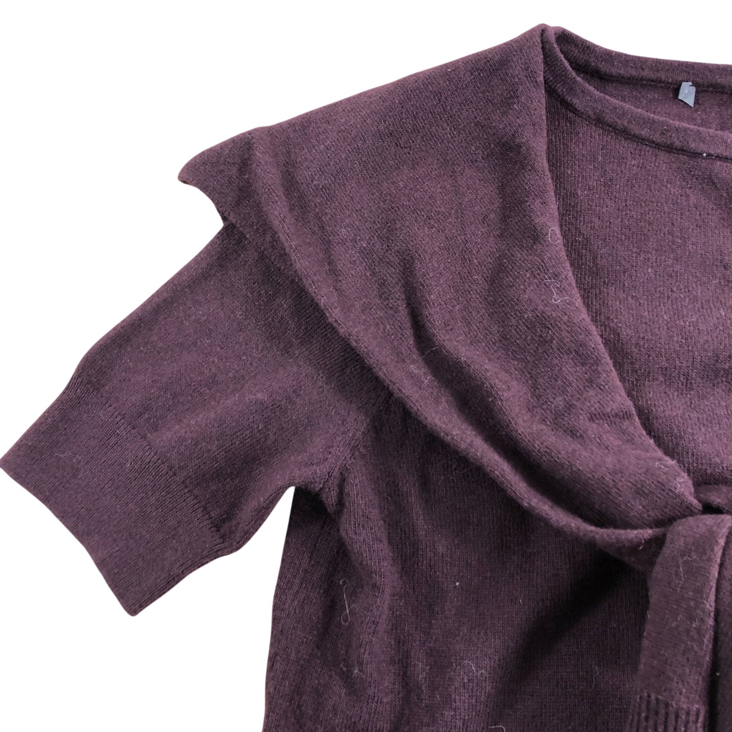 Branded Purple Scarf Detail Knitted Top - Size 8-10