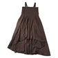 Brown Midi Dress XL Women's Cotton Sleeveless Flared Style