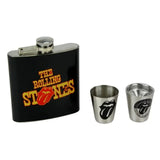 The Rolling Stones Tongue Hip Flask Set (2 Shot Cups & Funnel) Official Bravado