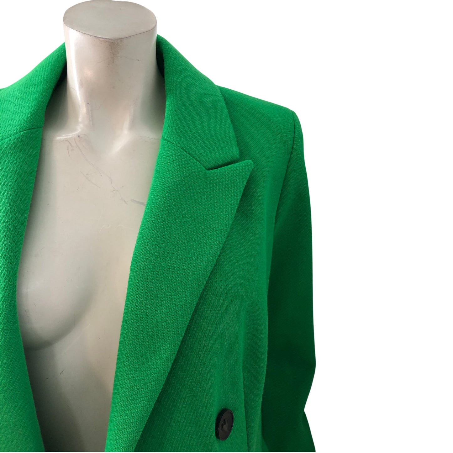 Women's Green Double Breasted Blazer Jacket Size 18 Tailored Style