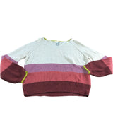 Jennie Rib Jumper UK14 Women's Multicolour Knit V Neck Sweater
