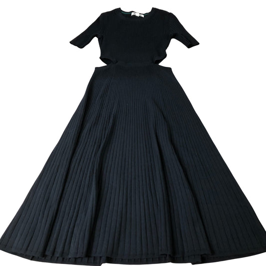 Boden Ribbed Maxi Dress Women's Black Soft Cotton Blend UK12