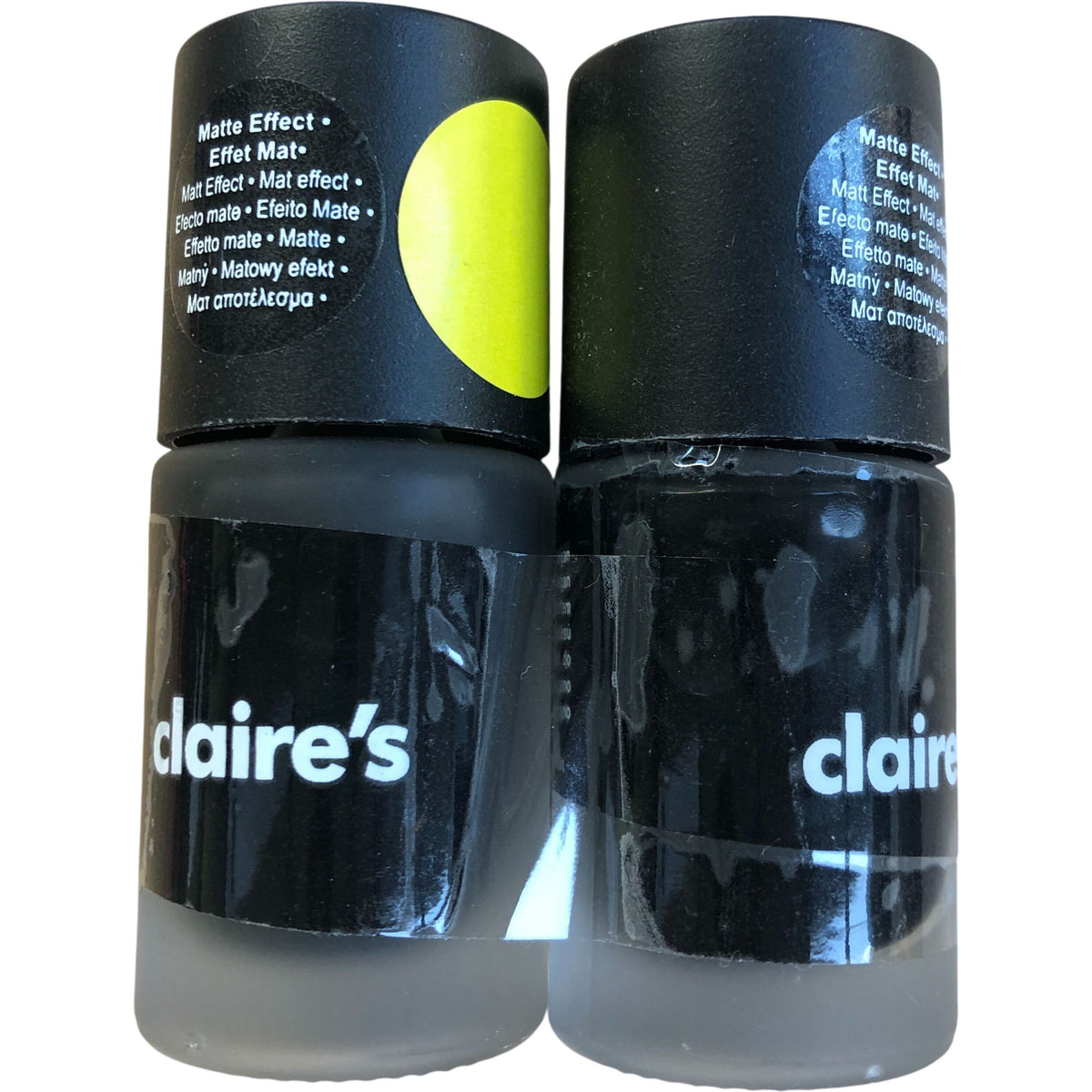 Claire's Vegan Matte Finish Nail Polish Duo 10ml Set Black