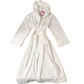 White Soft Cotton Hooded Long Sleeve Night Robe Size S