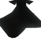 Black Ribbed Flared Dress Women's Short Sleeve Casual XS