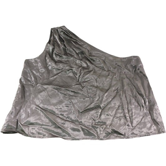 Branded Brown Metallic One Shoulder Top - Size 18