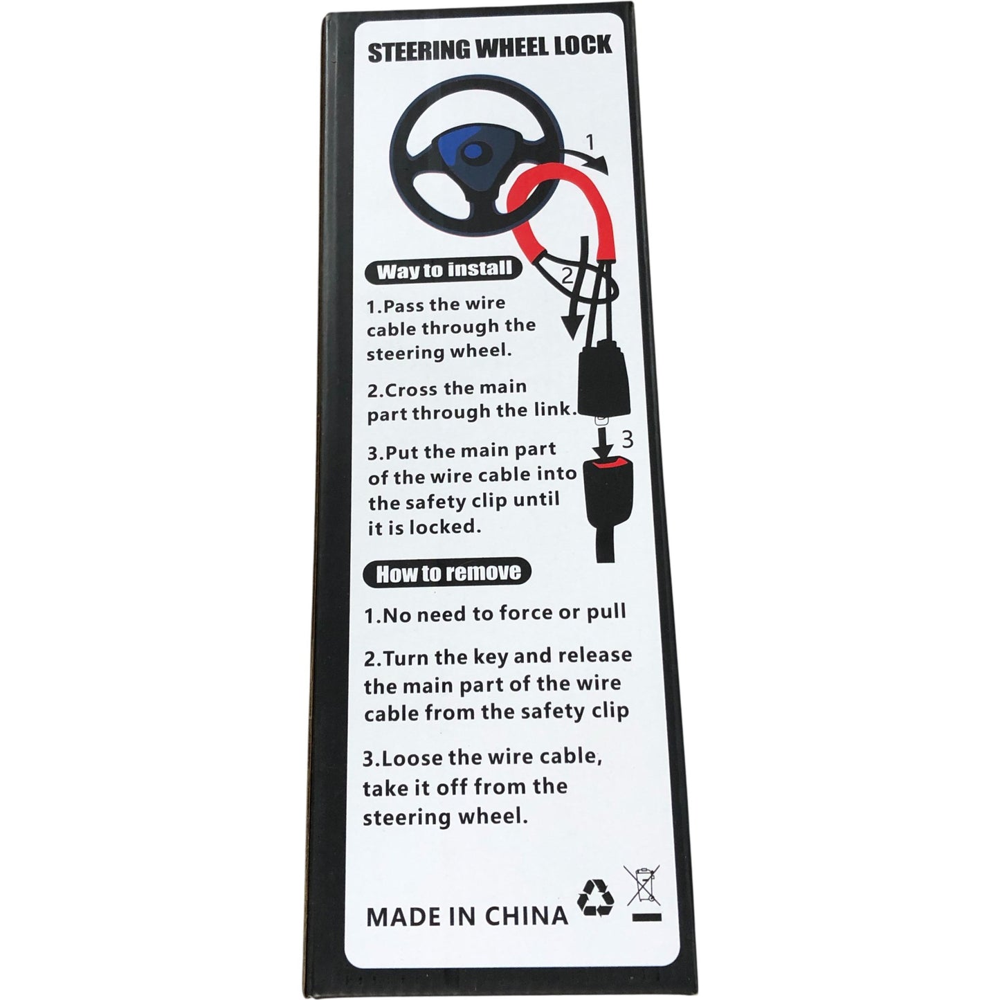 OHVBAEON Steering Wheel Lock Easy Install Security Device Strong Durable Yellow