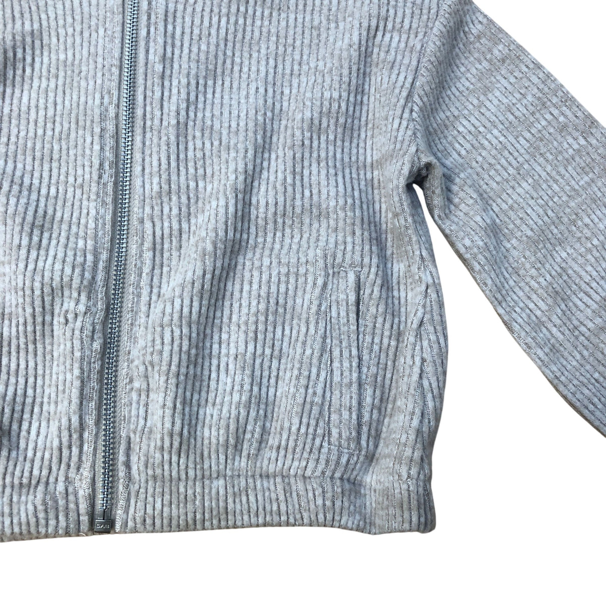 Kids Light Grey Zip Up Cardigan Ribbed Knit 4 Years