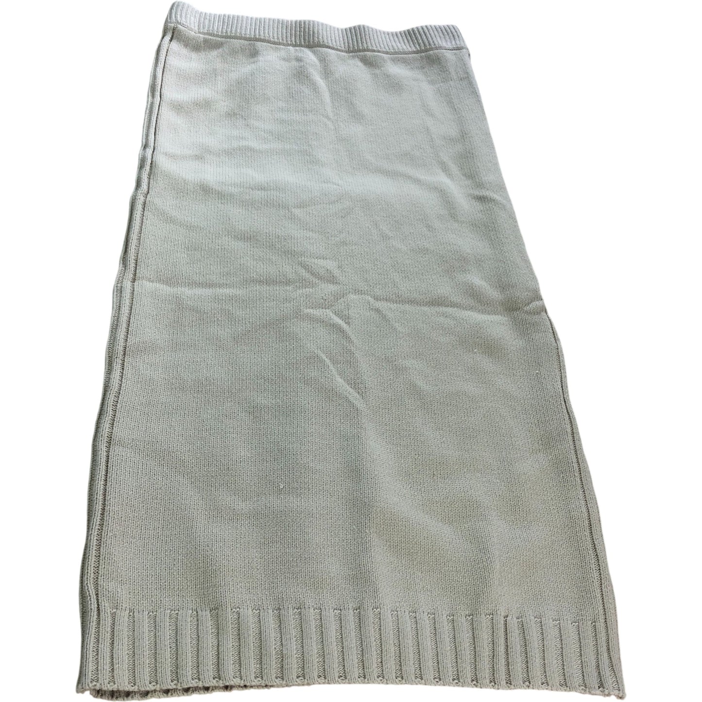 River Island Knitted Beige Skirt Women's Long Casual Cotton Blend Size 16