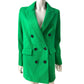 Women's Green Double Breasted Blazer Jacket Size 18 Tailored Style