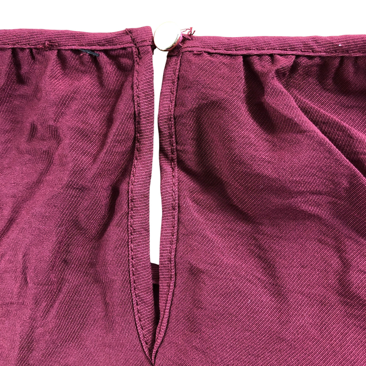 Women's Burgundy Long Sleeve Dress Elasticated Cuffs - Size 18
