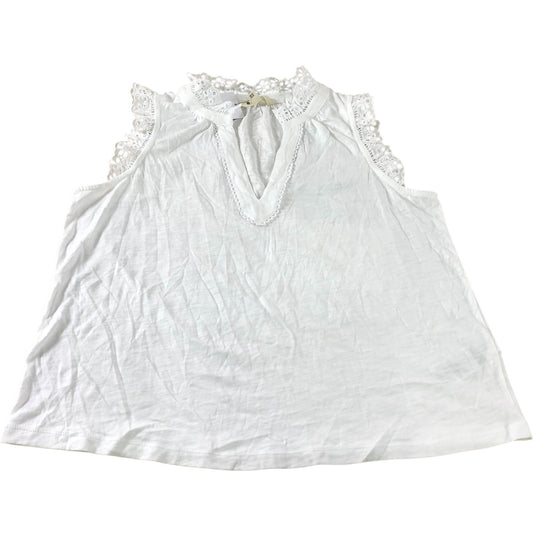 Boden White Aria Broderie Trim Vest UK10