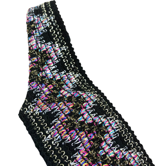 River Island Women's UK8 Swimwear Bikini Top Black Pink Patterned Detail