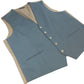 Blue Waistcoat Men's Formal Vest Polyester Blend Smart Casual 48" Regular