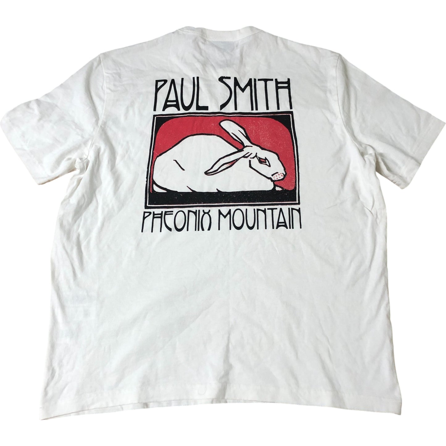 Paul Smith Phoenix Mountain T Shirt Men's Large Organic Cotton Cream Colour