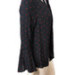 Women's Blouse UK12 Black Red Polka Dot V Neck Tie Sleeve Top