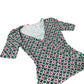 Floral Printed Blouse Women's Short Sleeve V Neck UK8