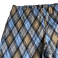 Blue Brown Check Trousers Women's Stretchy Flared Size XS