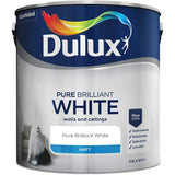 Dulux Pure Brilliant White Matt Emulsion Paint 2.5L Walls Ceilings Easy Apply