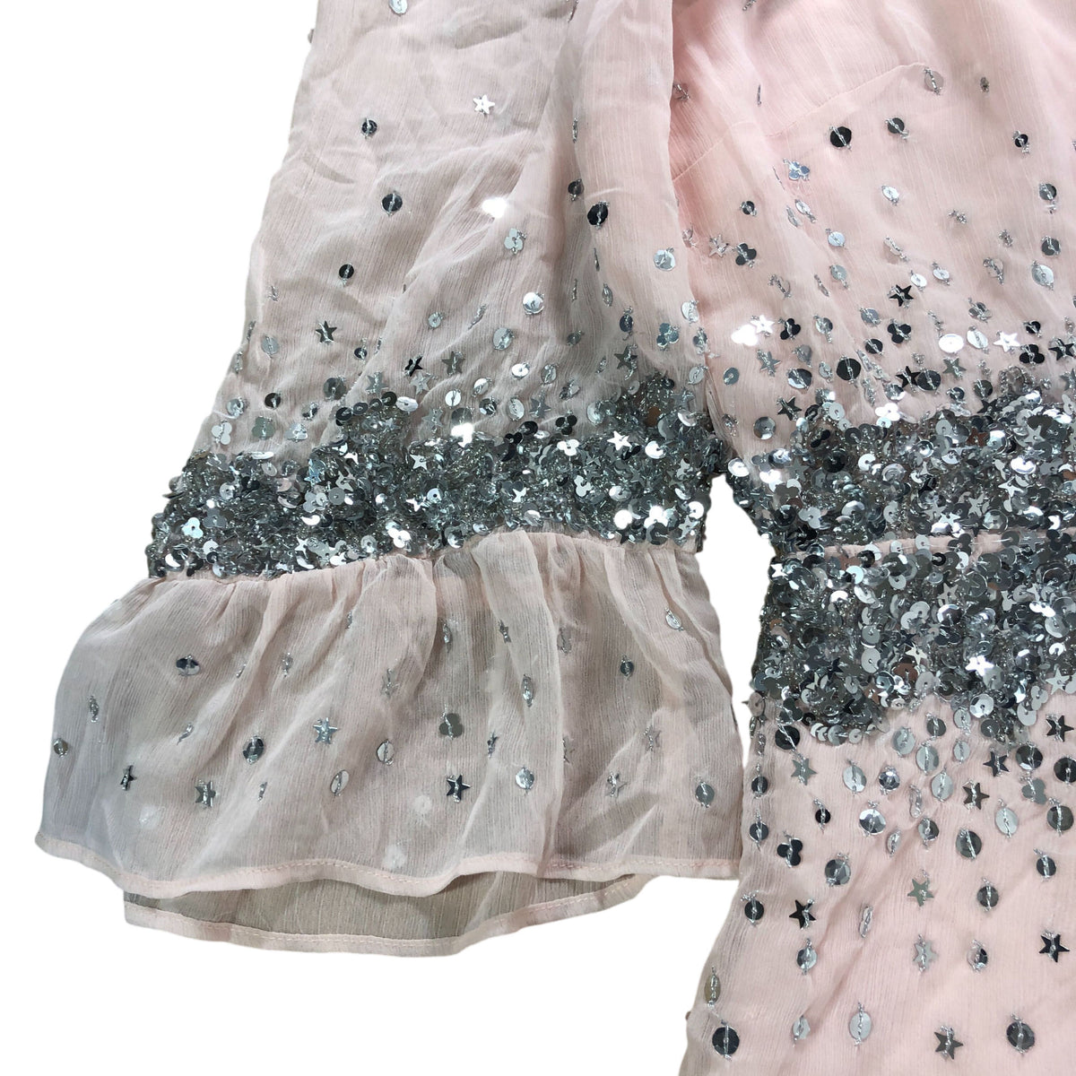 Love & Roses Beaded Dress UK16 Women's Elegant Pale Pink Sparkly Party Dress