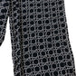 Women's Wide Leg Trousers Black White Patterned 100% Viscose L Regular