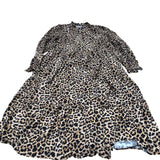 Baukjen Leopard Print Midi Dress Women's Viscose Long Sleeve