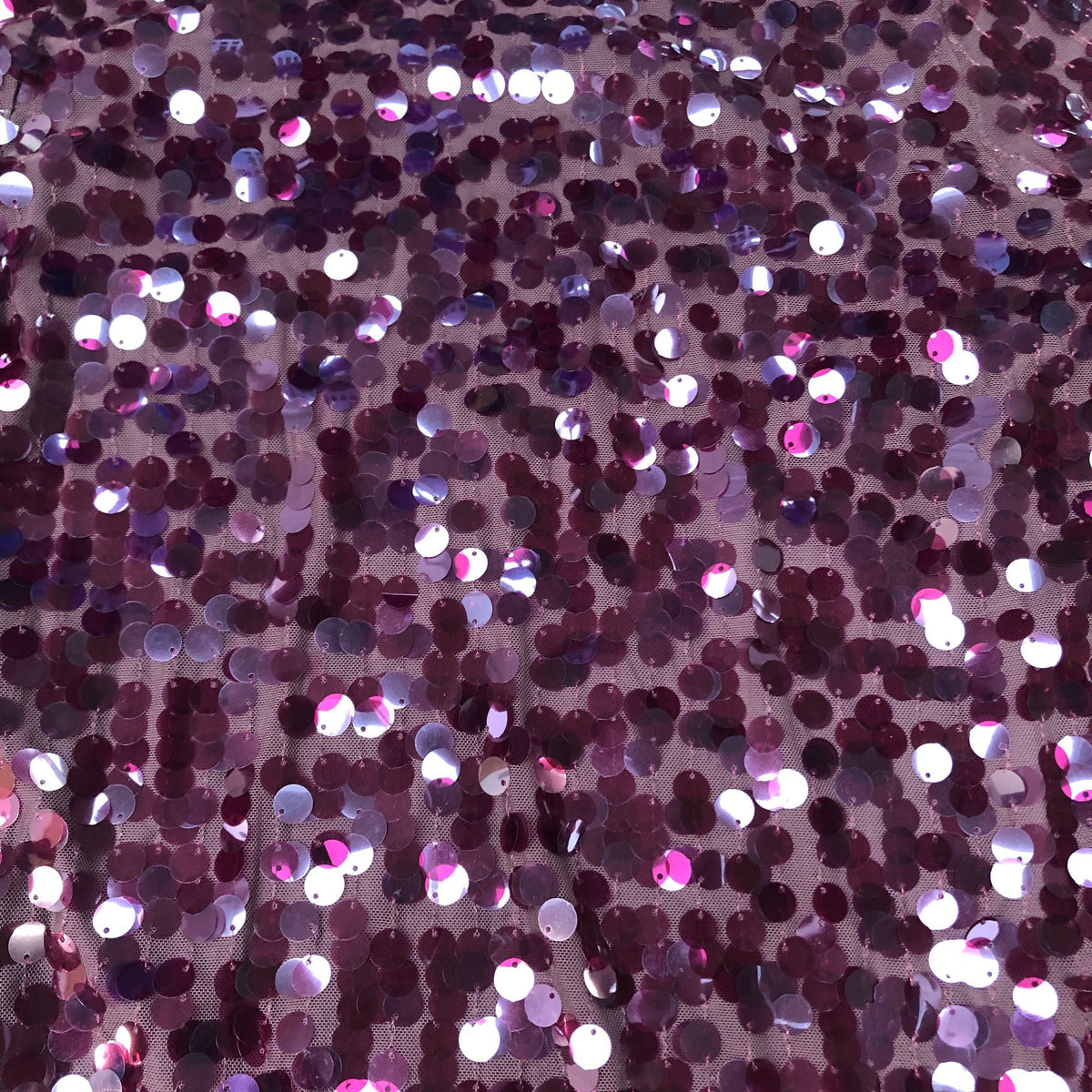 Sequin Dress UK12 Women's Burgundy Short Sleeve Party Wear Sequin Detail