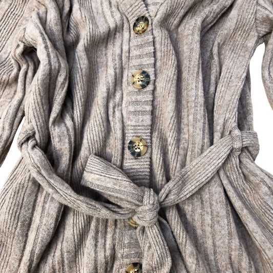 River Island Cardigan Women's Ribbed Button Fastening Belted Long Sleeve Top