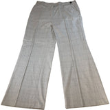 Grey Check Wide Leg Trousers Women's Smart Casual Wear Stretch Fabric UK18