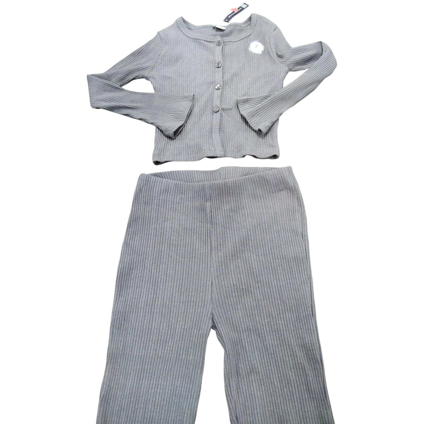 River Island Girls 2 Piece Set Cardigan And Leggings Age 5 Years Grey Ribbed