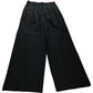 Wide Leg Trousers UK10 Women's Black High Waist Lace Trim