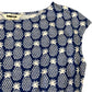 Printed Dress UK12 Women's Cap Sleeve Pineapple Pattern Blue Cotton