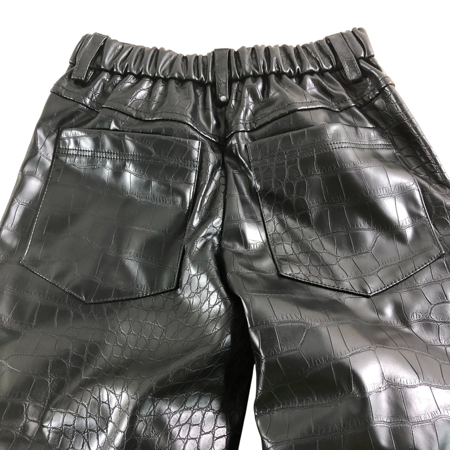 River Island Black Crocodile Effect Trousers Cargo Style 7 Years