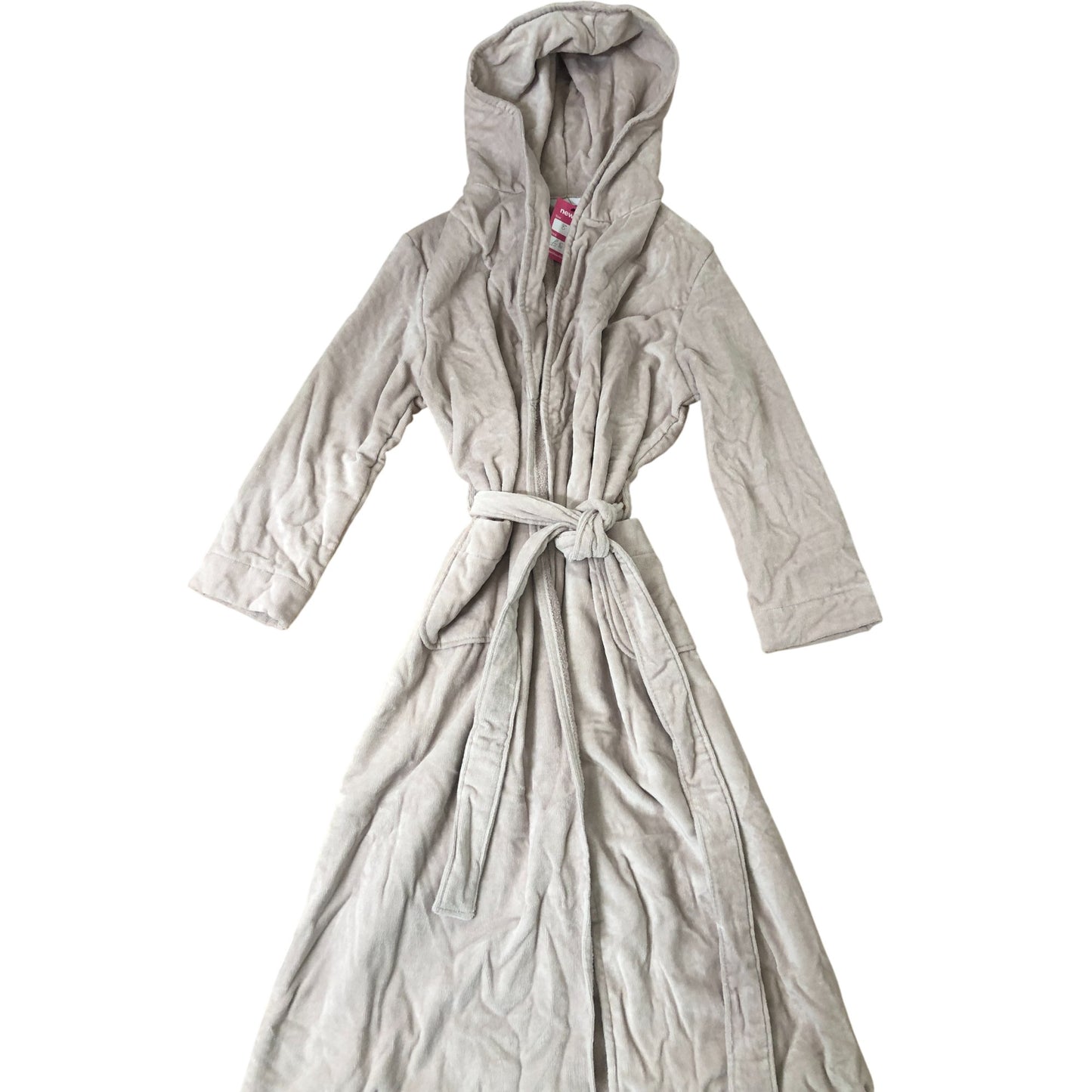Fleece Hooded Bathrobe Plush Cotton Organic Material Size XL