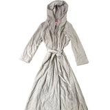 Fleece Hooded Bathrobe Plush Cotton Organic Material Size XL