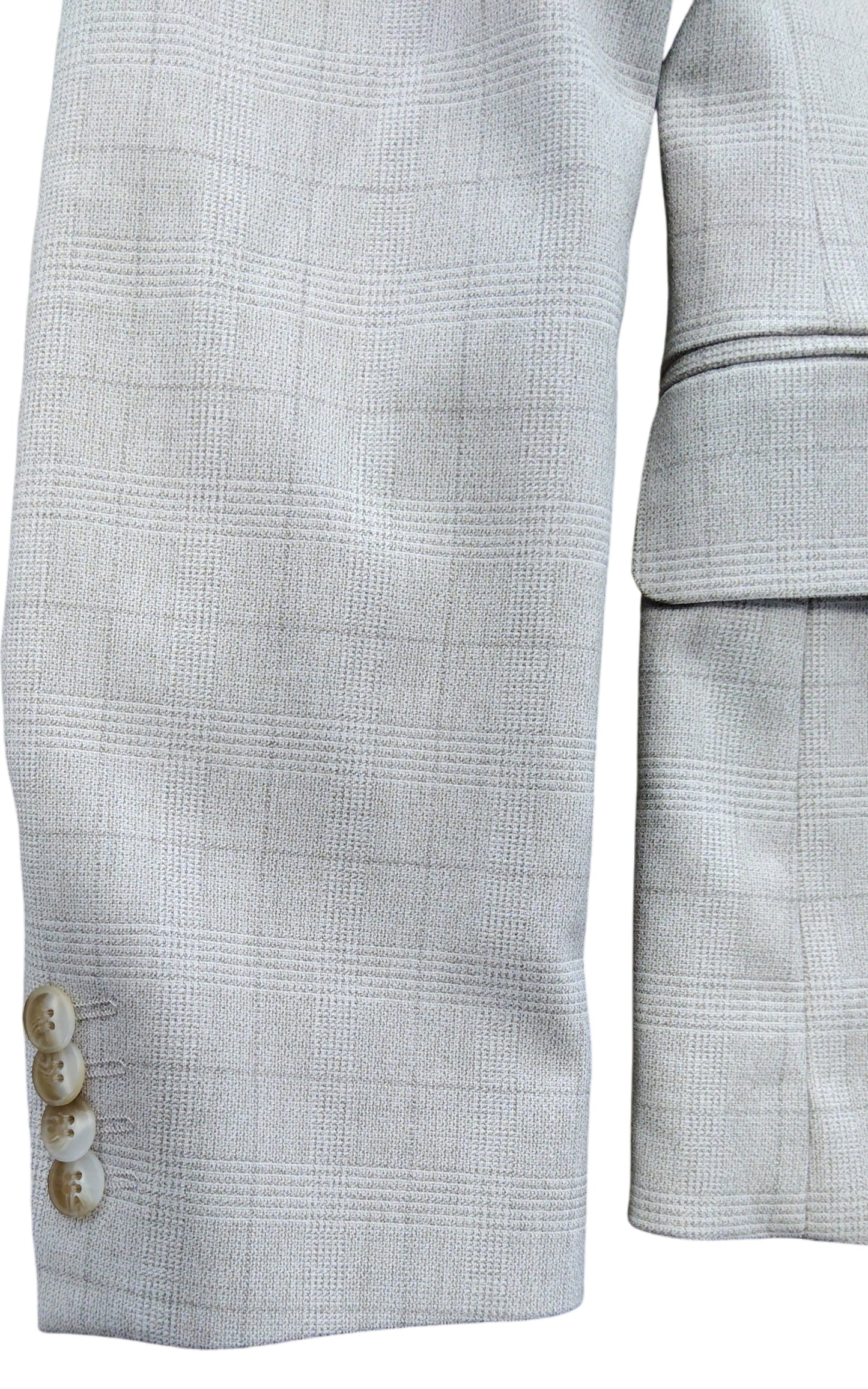 River Island UK36R Men's Beige Check Blazer Suit Jacket Modern Fit Stylish