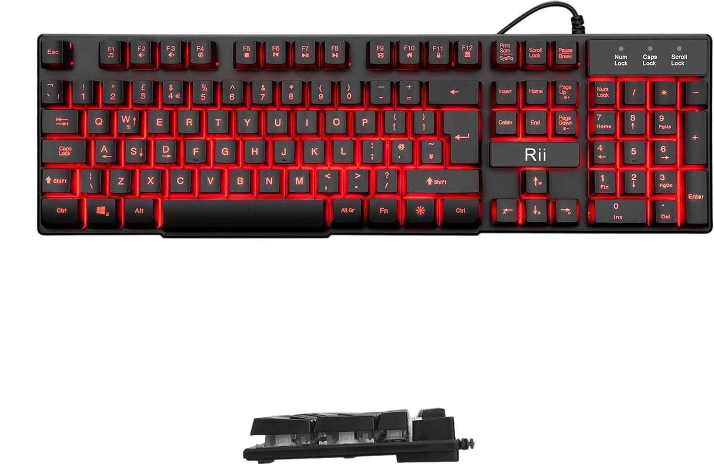 Rii Gaming Keyboard RK100 Light Up Keyboard Mechanical Keyboard Red/Purple/Blue