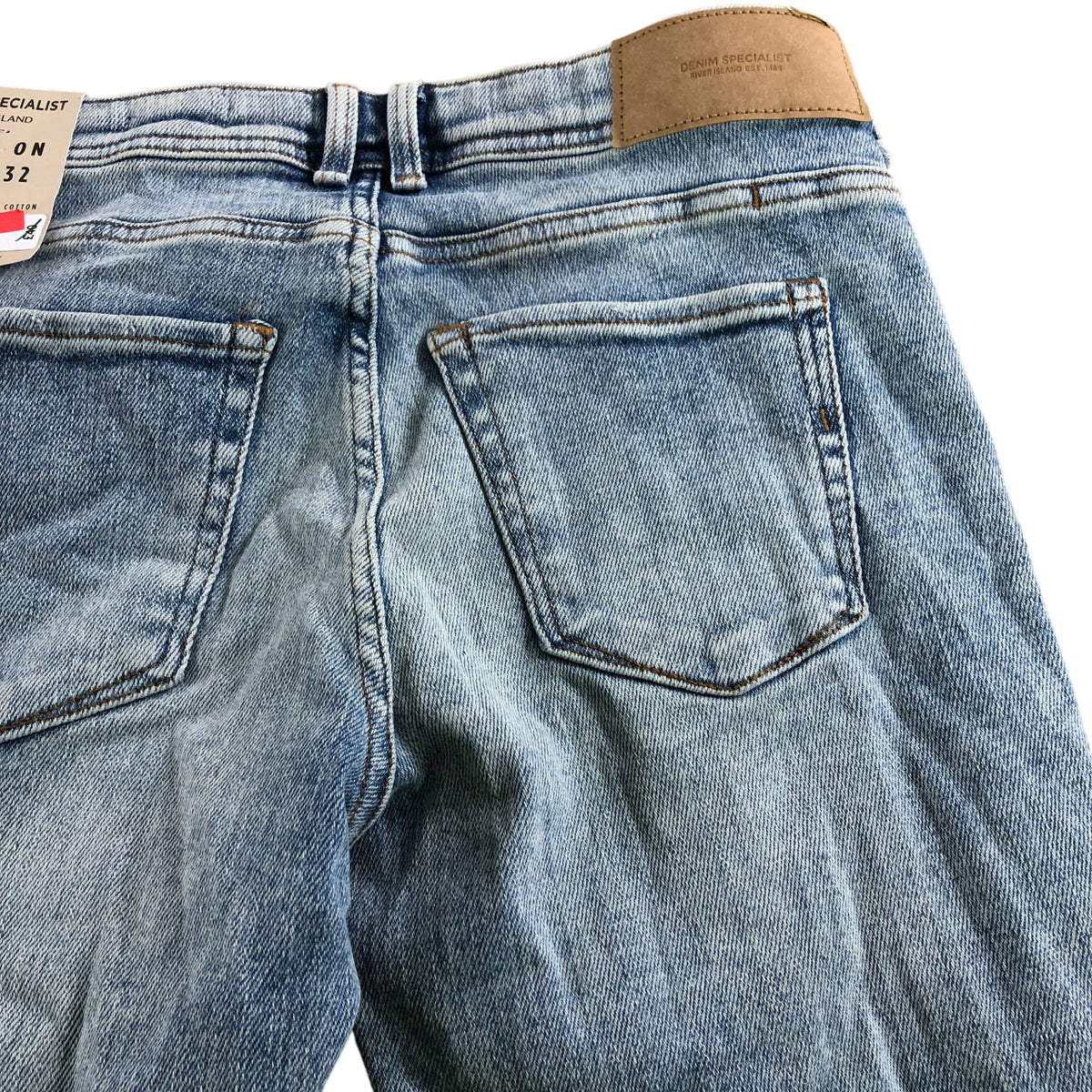 River Island Spray On Jeans W30 L32 Men's Blue Distressed Denim Trousers
